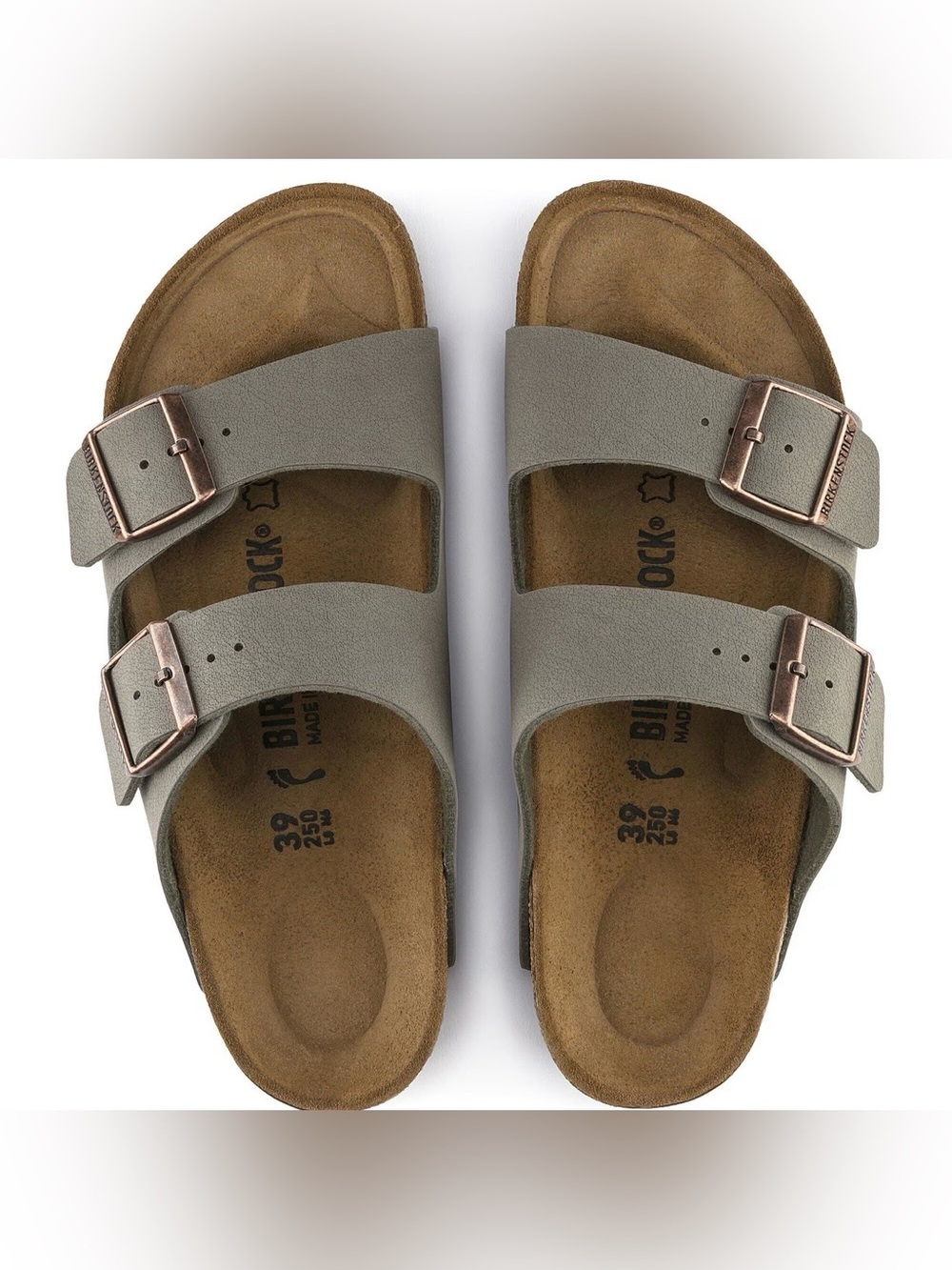 Birkenstock Arizona Birkibuc Sandals – Stone – Size 43 Regular – NIB - Picture 3 of 6